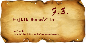 Fojtik Borbála névjegykártya