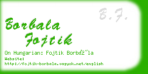 borbala fojtik business card